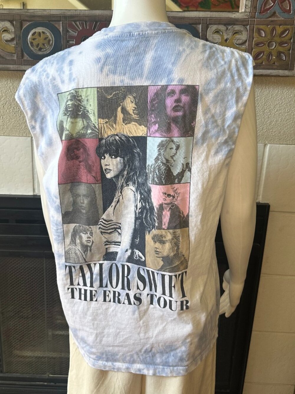 Taylor Swift The Eras Tour Official Merch Blue Tie Dye Muscle Tank Small
